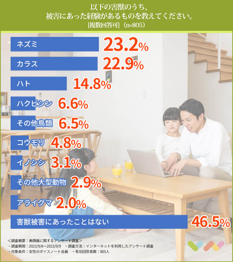 被害にあった経験があるものを教えてください